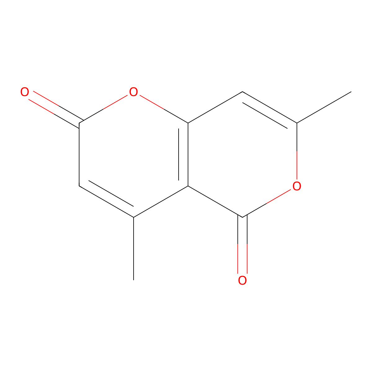 2H,5H-Pyrano[4,3-b]pyran-2,5-dione, 4,7-dimethyl- molecular structure, CAS 1204-38-2