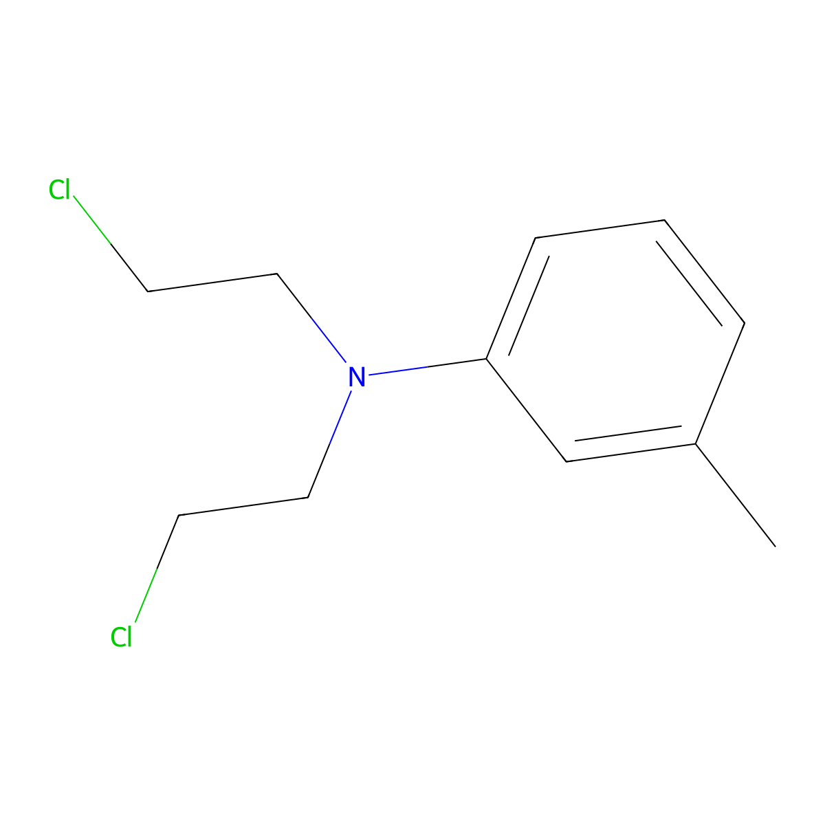 Benzenamine, N,N-bis(2-chloroethyl)-3-methyl- molecular structure, CAS 1204-57-5