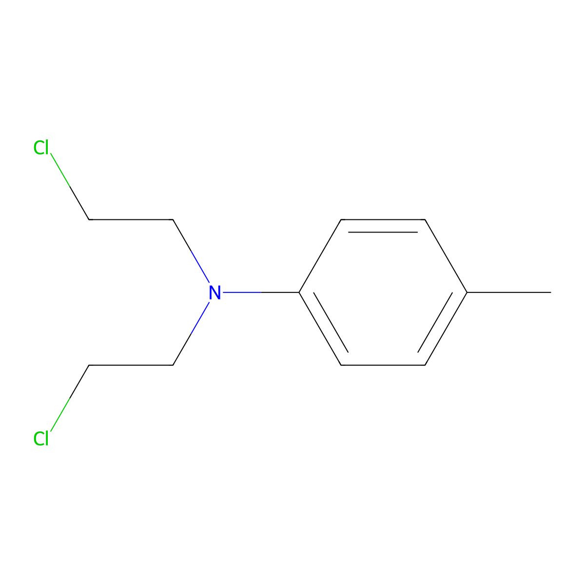 p-Toluidine, N,N-bis(2-chloroethyl)- molecular structure, CAS 1204-68-8