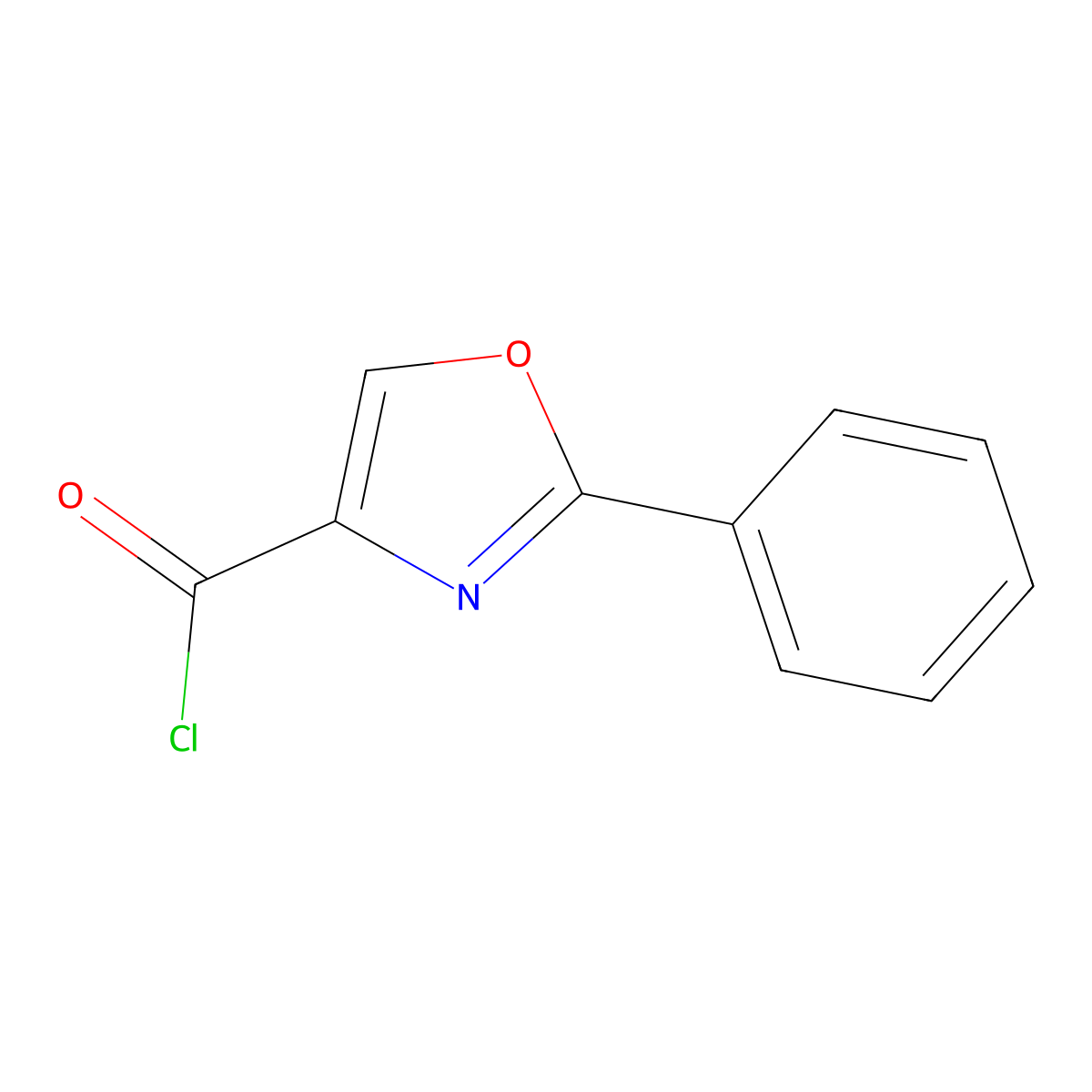 2-Phenyl-1,3-oxazole-4-carbonyl chloride molecular structure, CAS 1204-70-2