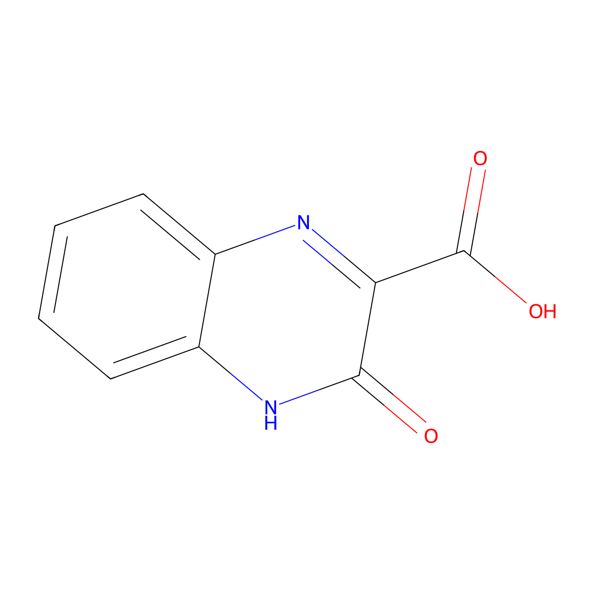 3,4-Dihydro-3-oxo-2-quinoxalinecarboxylic acid molecular structure, CAS 1204-75-7