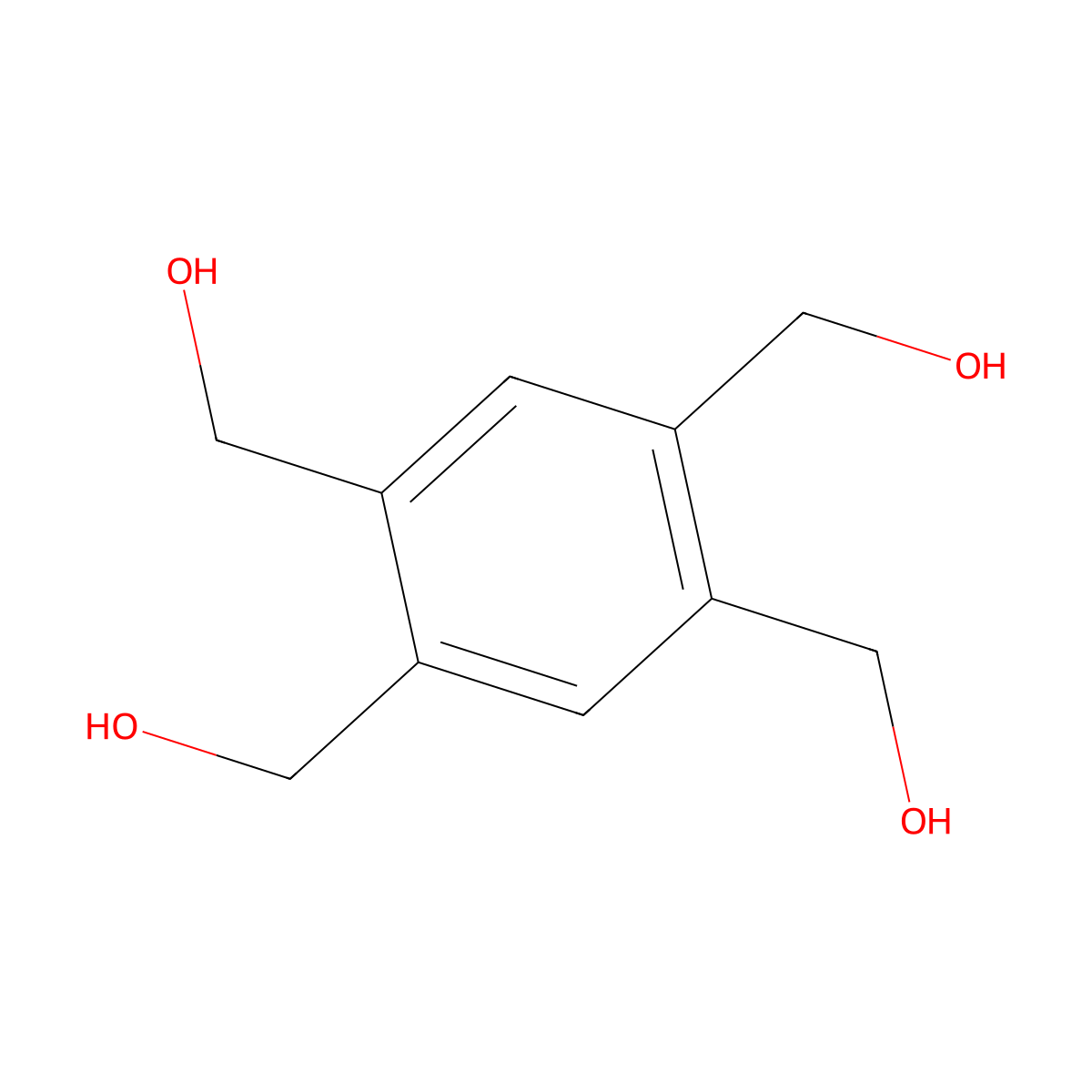 [2,4,5-Tris(hydroxymethyl)phenyl]methanol molecular structure, CAS 1204-76-8