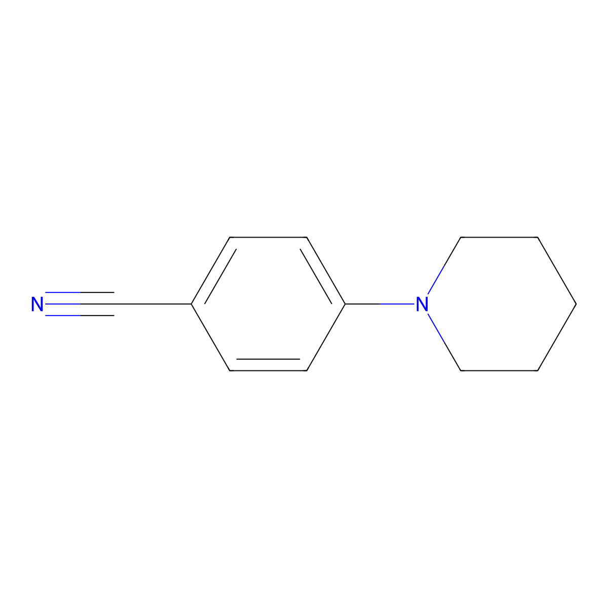 4-Piperidin-1-ylbenzonitrile molecular structure, CAS 1204-85-9