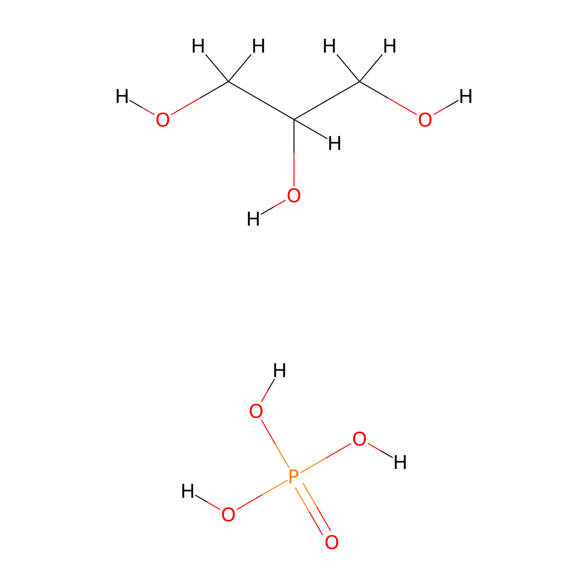1,2,3-Propanetriol, phosphate molecular structure, CAS 12040-65-2