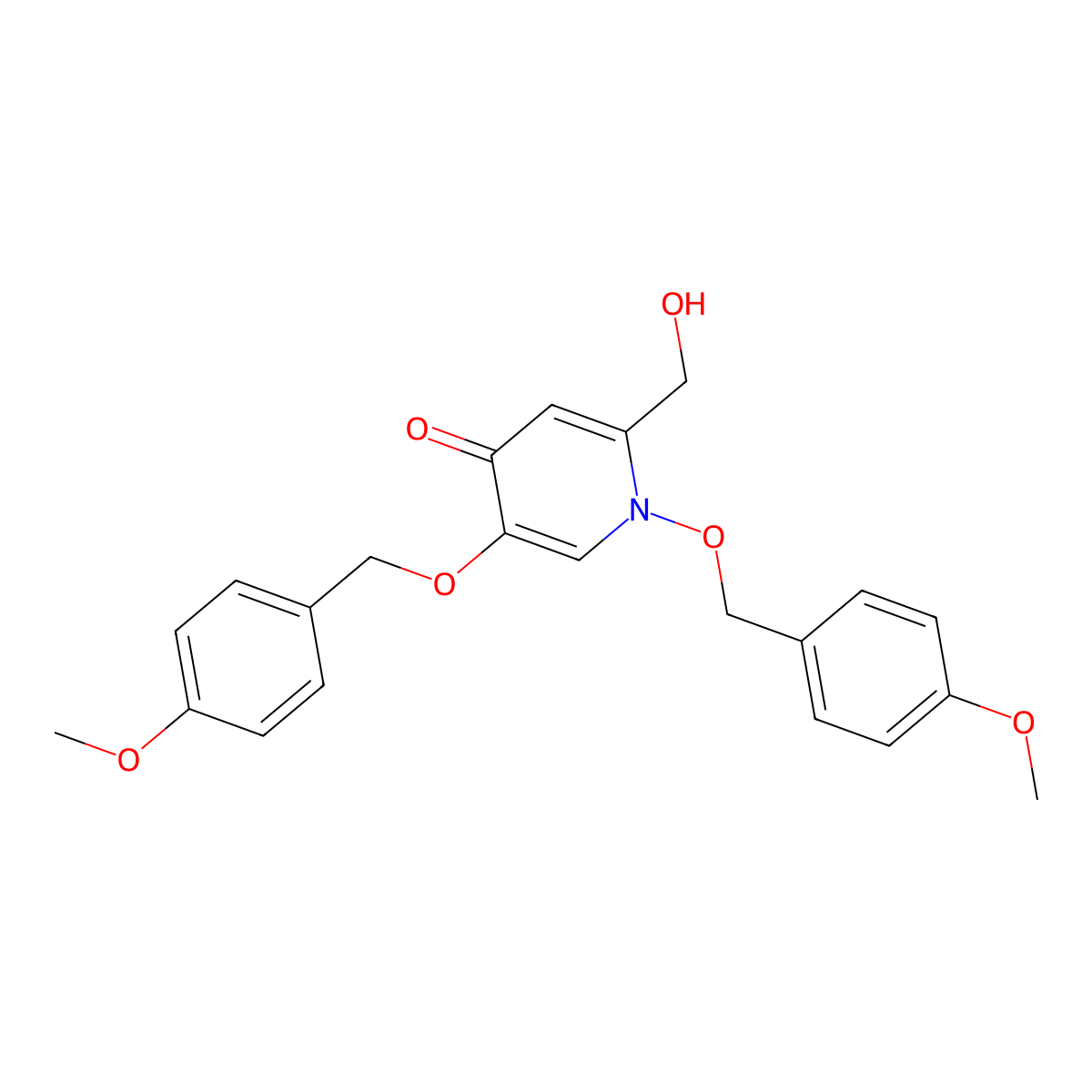 2-(Hydroxymethyl)-1,5-bis((4-methoxybenzyl)oxy)pyridin-4(1H)-one molecular structure, CAS 120404-76-4