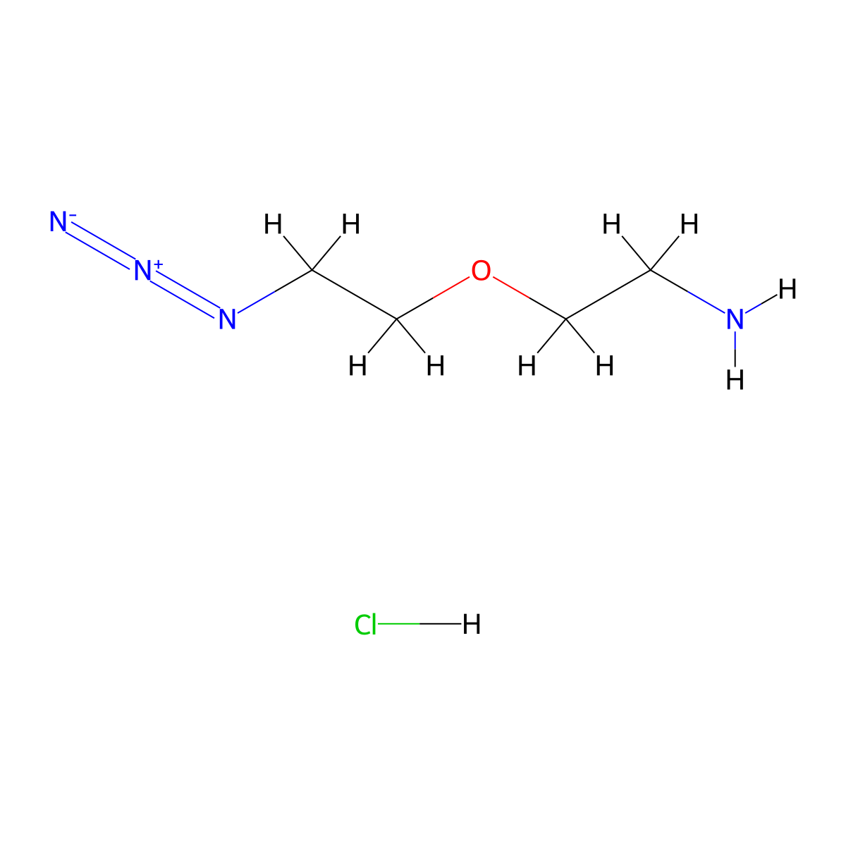 2-(2-Azidoethoxy)ethan-1-amine hydrochloride molecular structure, CAS 1204085-45-9