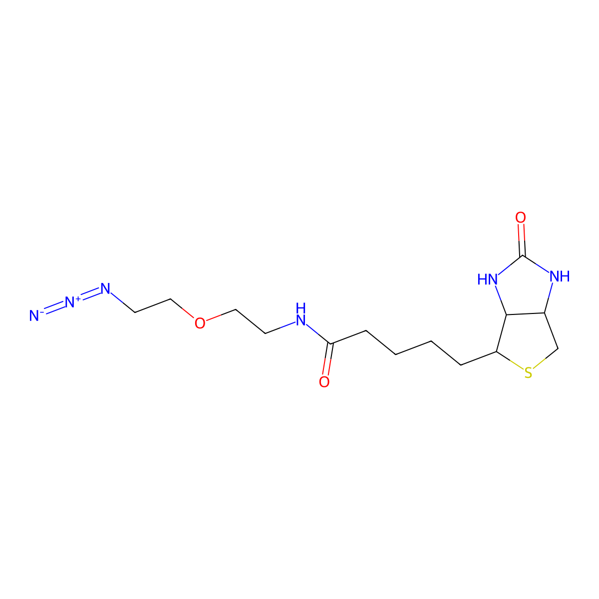 Biotin-PEG1-azide molecular structure, CAS 1204085-48-2