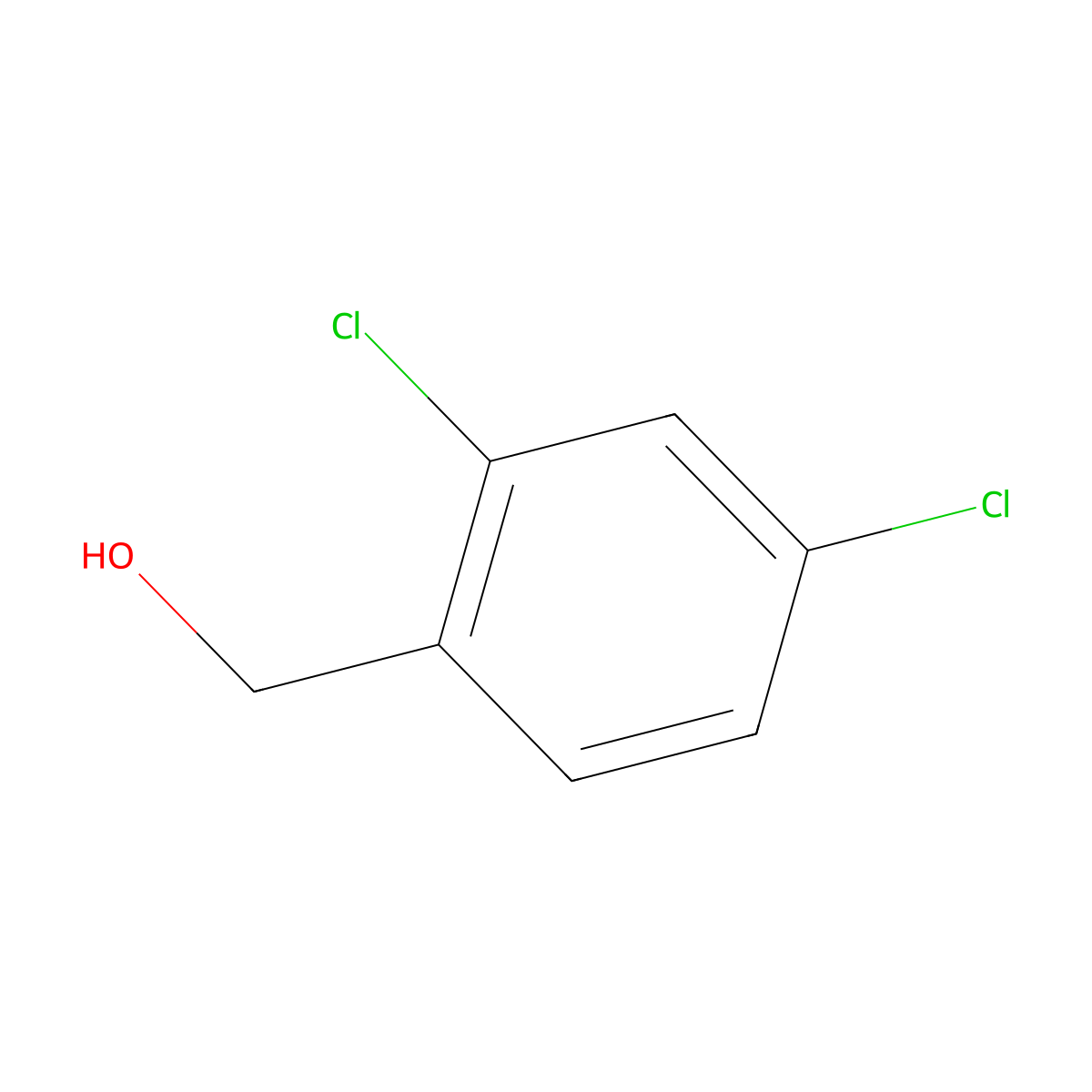 2,4-Dichlorobenzyl alcohol molecular structure, CAS 12041-76-8
