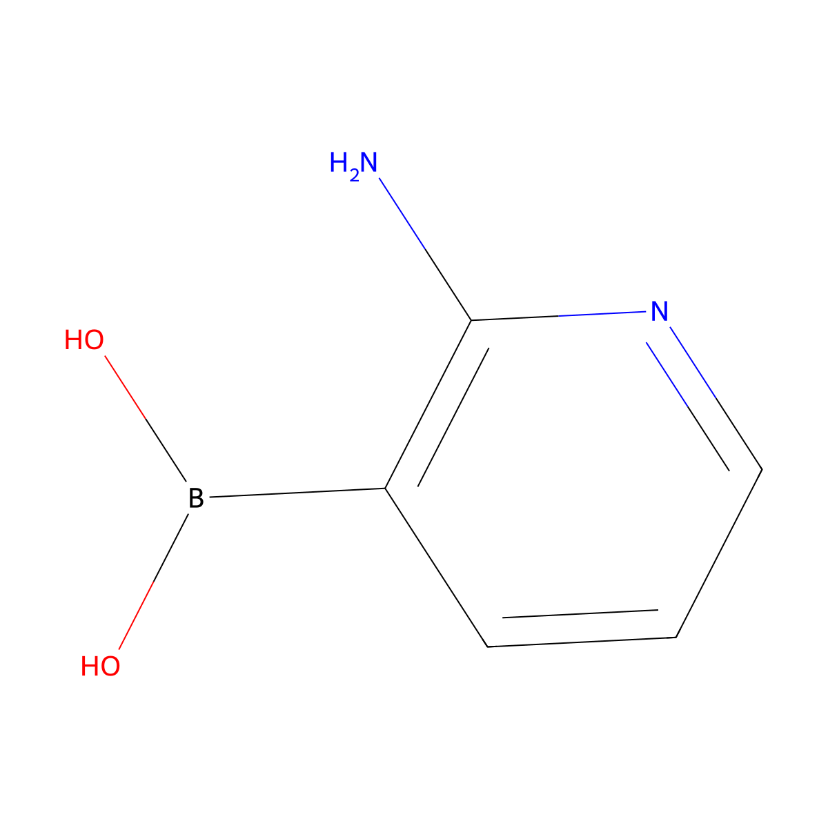 (2-Aminopyridin-3-yl)boronic acid molecular structure, CAS 1204112-62-8