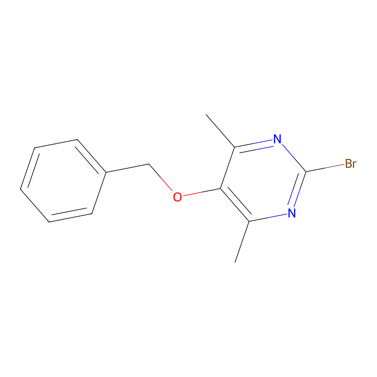 5-(Benzyloxy)-2-bromo-4,6-dimethylpyrimidine molecular structure, CAS 1204139-71-8