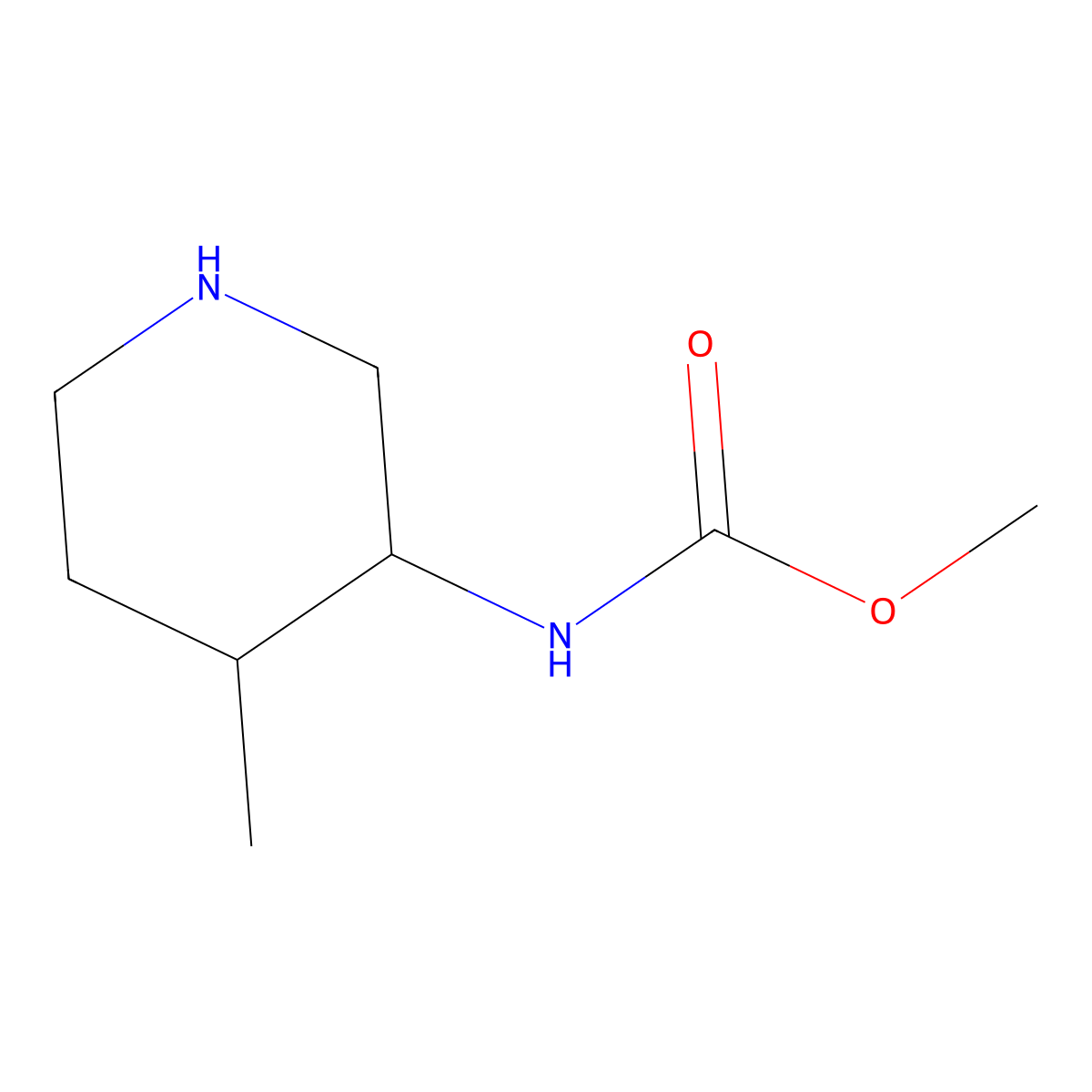 Methyl (4-methylpiperidin-3-YL)carbamate molecular structure, CAS 1204176-45-3