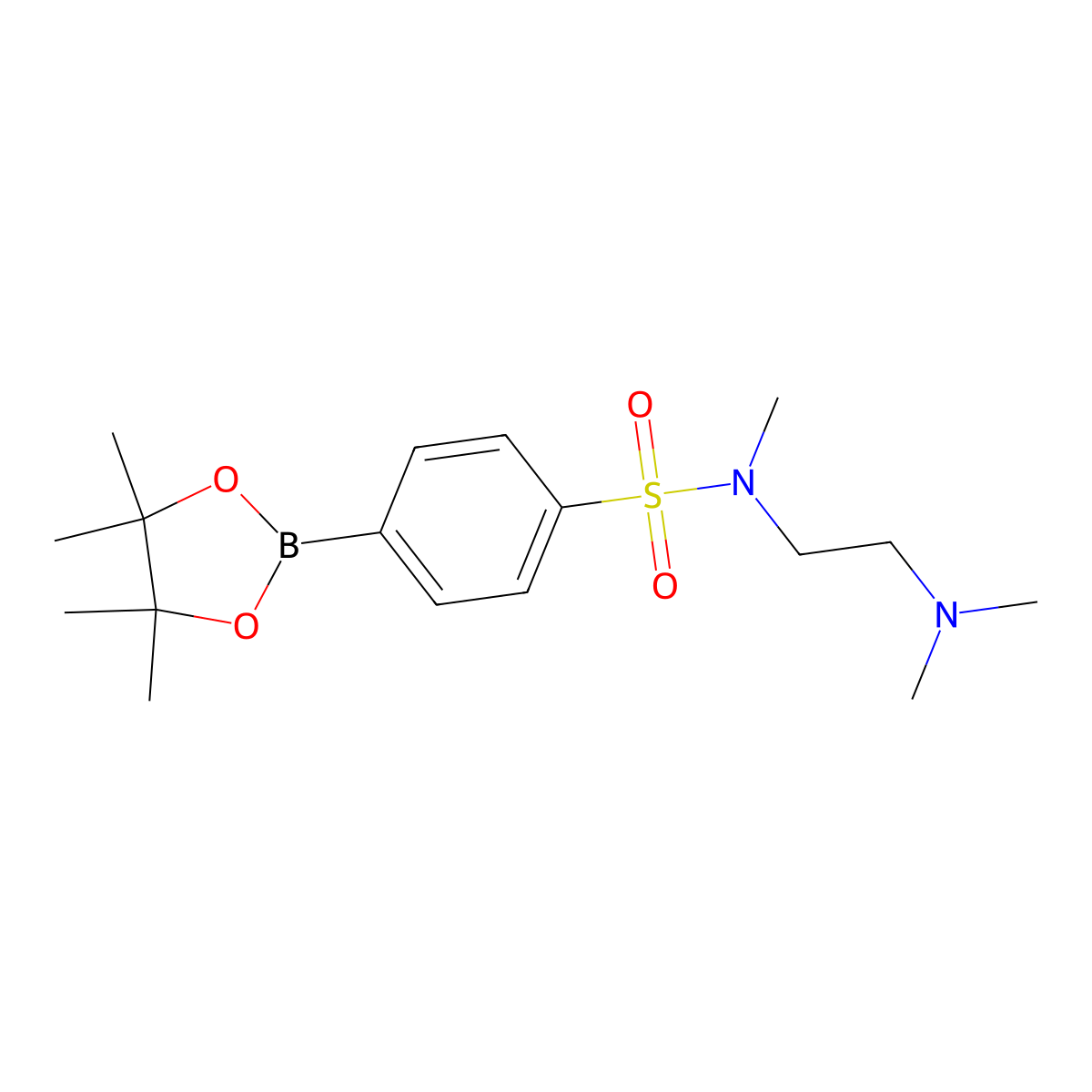 N-(2-(dimethylamino)ethyl)-N-methyl-4-(4,4,5,5-tetramethyl-1,3,2-dioxaborolan-2-yl)benzenesulfonamide molecular structure, CAS 1204176-62-4