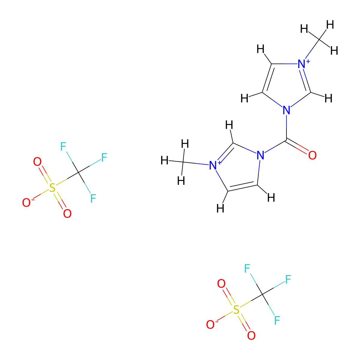1,1'-Carbonylbis(3-methylimidazolium) triflate molecular structure, CAS 120418-31-7