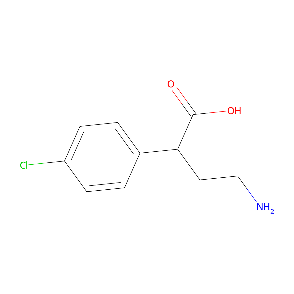 2-(4-Chlorophenyl)-4-aminobutyric acid molecular structure, CAS 120418-68-0