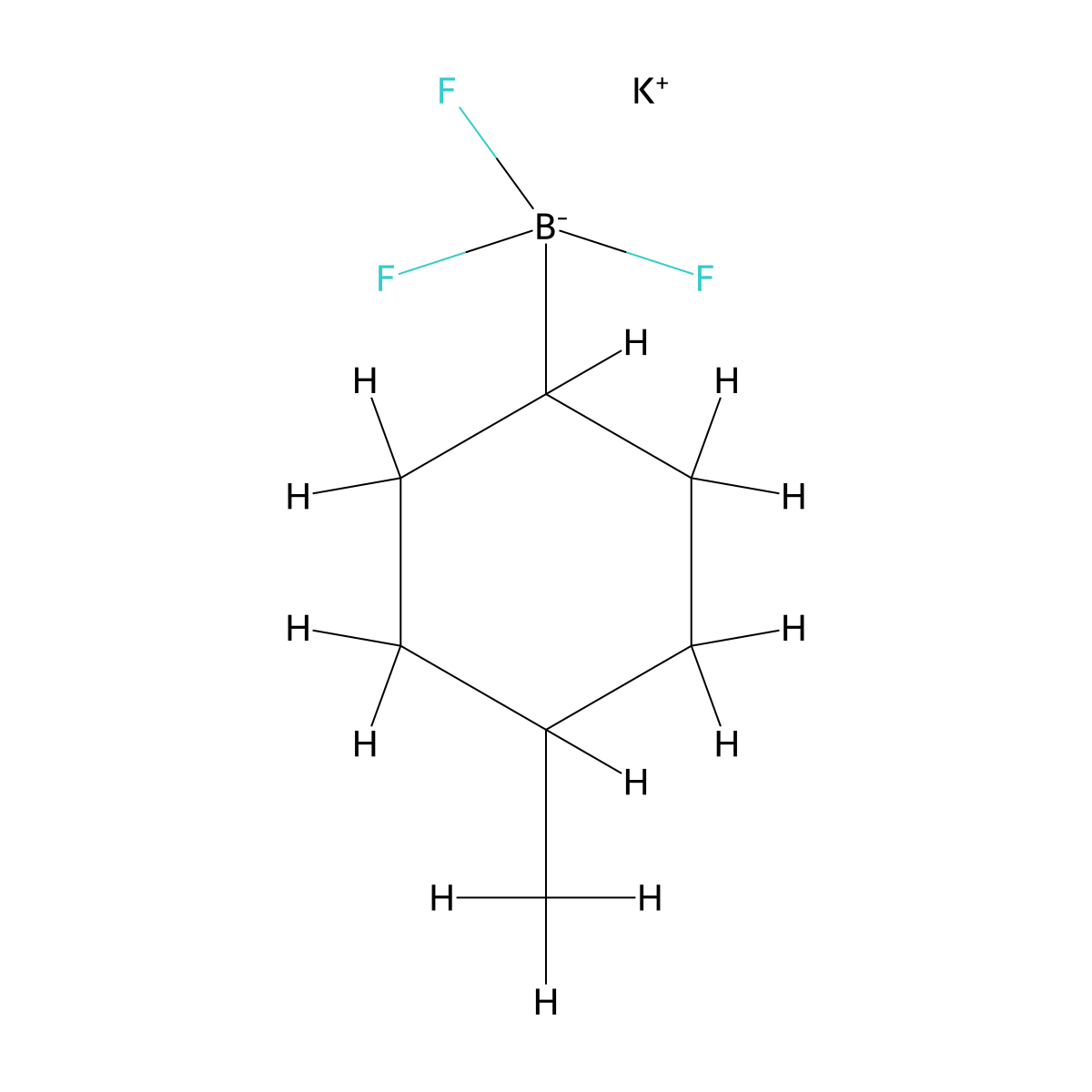 Potassium trifluoro(4-methylcyclohexyl)boranuide molecular structure, CAS 1204187-06-3