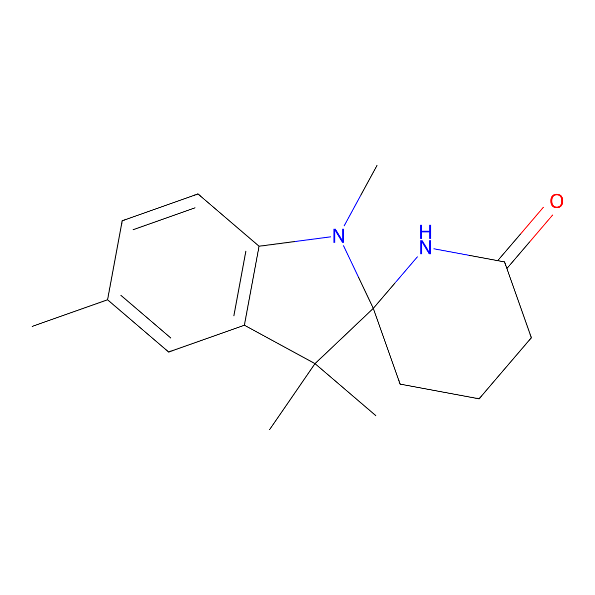 2-Spiro(6-oxopiperidin-2-yl)-1,3,3,5-tetramethylindoline molecular structure, CAS 120420-72-6
