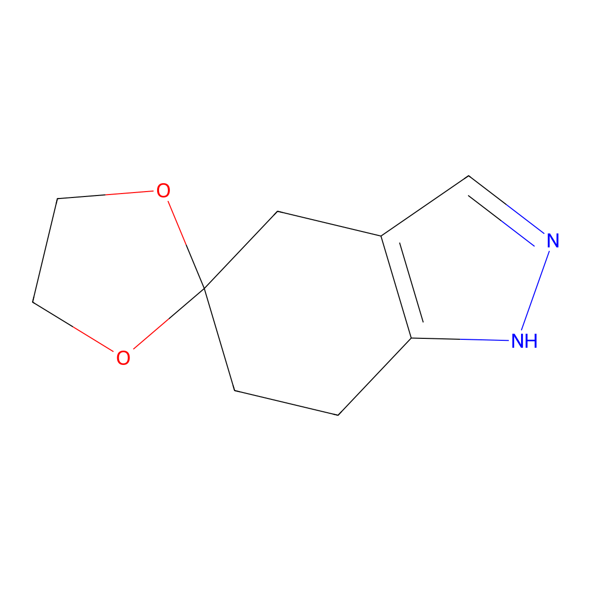 2',4',6',7'-Tetrahydrospiro[1,3-dioxolane-2,5'-indazole] molecular structure, CAS 1204218-41-6