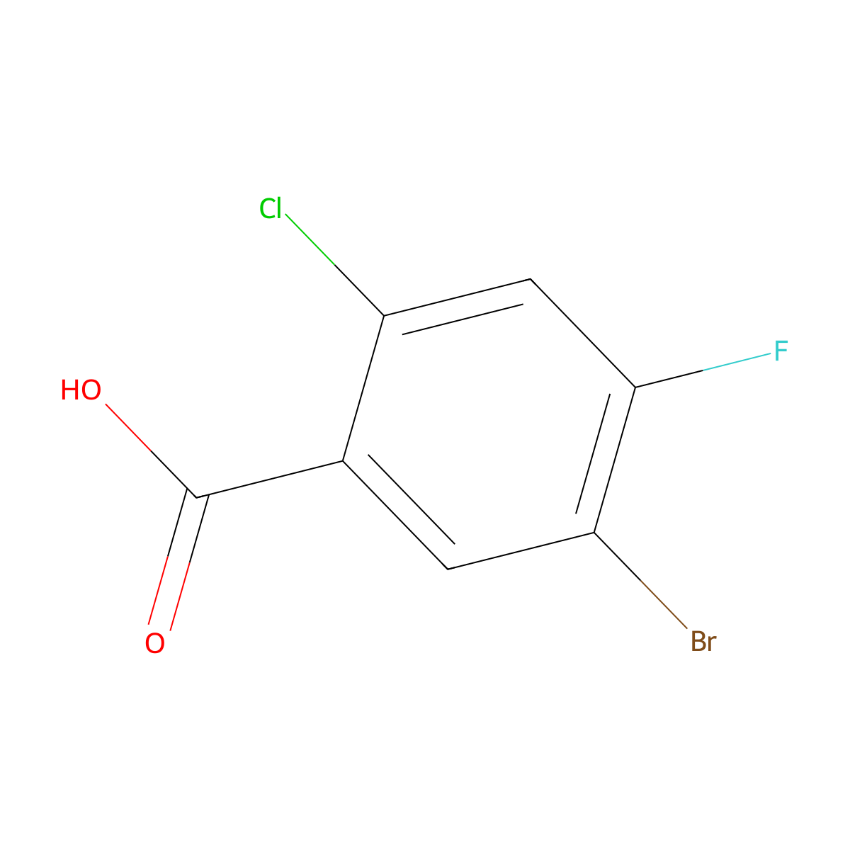 5-Bromo-2-chloro-4-fluorobenzoic acid molecular structure, CAS 1204219-98-6