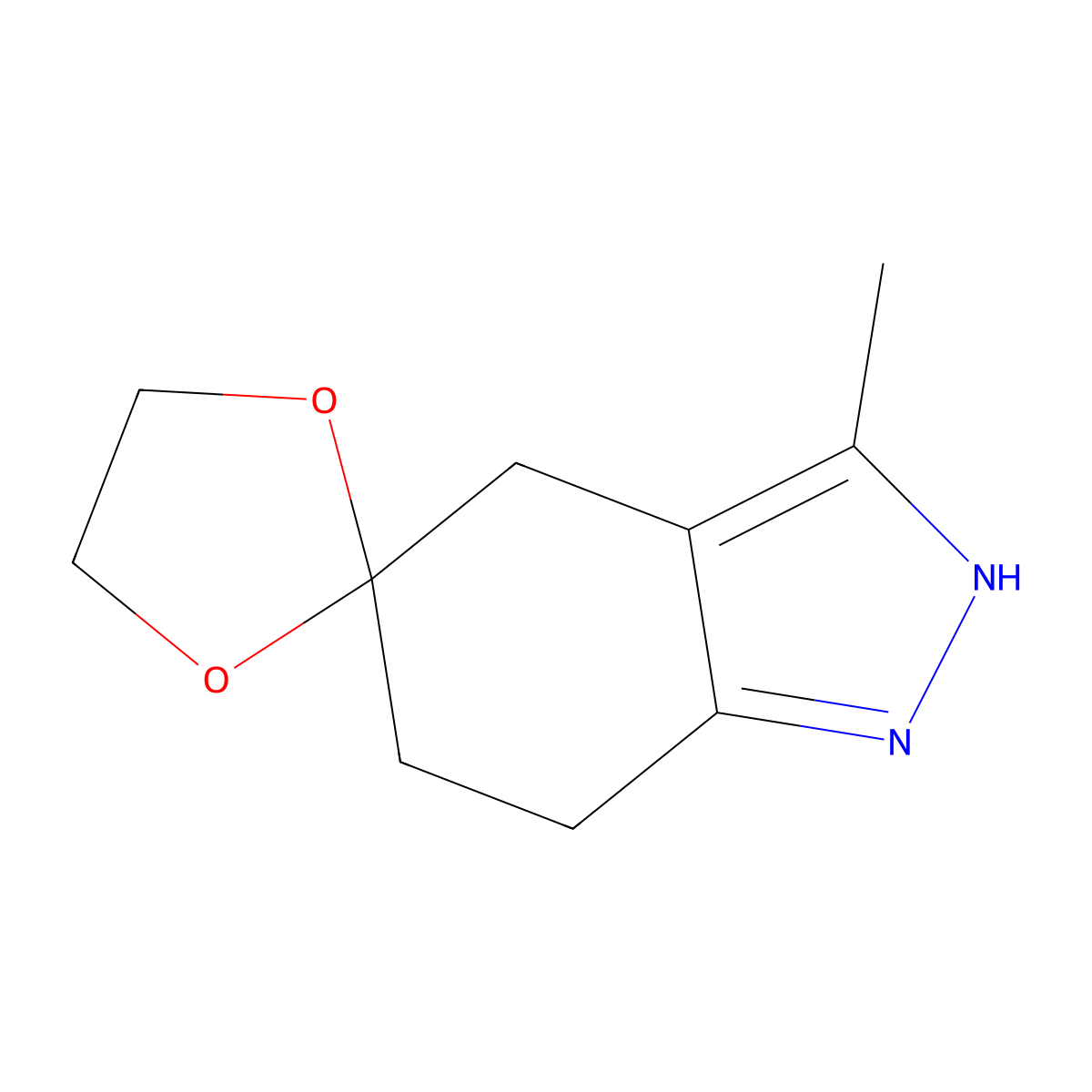 3-Methyl-1,4,6,7-tetrahydrospiro[indazole-5,2'-[1,3]dioxolane] molecular structure, CAS 1204220-26-7