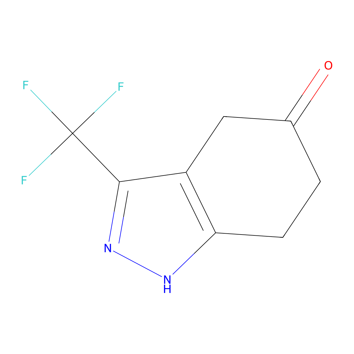 3-(trifluoromethyl)-4,5,6,7-tetrahydro-1H-indazol-5-one molecular structure, CAS 1204221-98-6