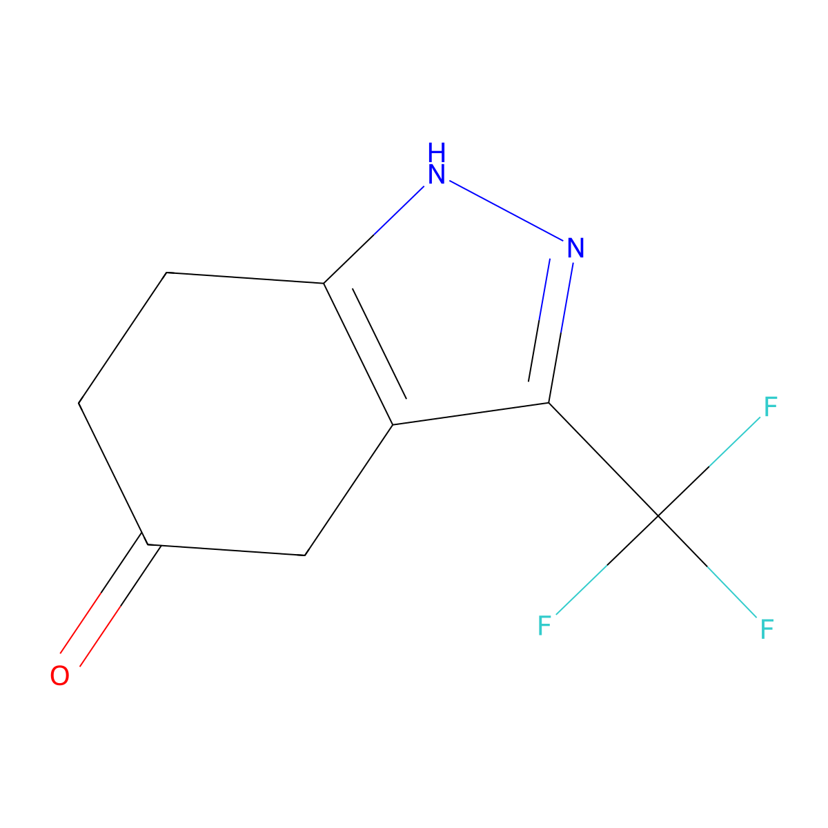 3-(trifluoromethyl)-4,5,6,7-tetrahydro-1H-indazol-5-one molecular structure, CAS 1204221-98-6