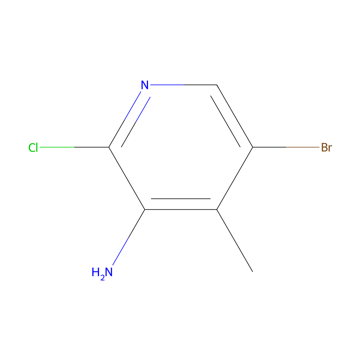 5-Bromo-2-chloro-4-methylpyridin-3-amine molecular structure, CAS 1204231-59-3