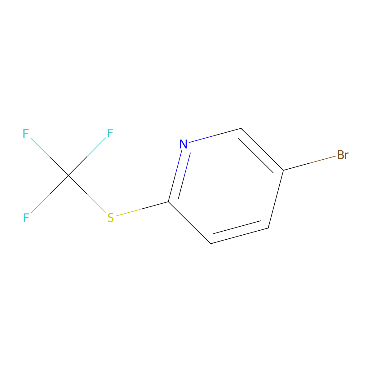 5-Bromo-2-[(trifluoromethyl)thio]pyridine molecular structure, CAS 1204234-35-4