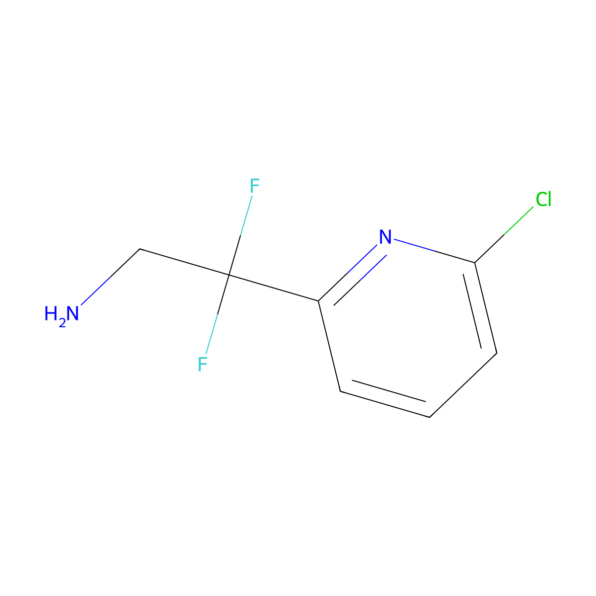 2-(6-Chloropyridin-2-yl)-2,2-difluoroethan-1-amine molecular structure, CAS 1204234-55-8