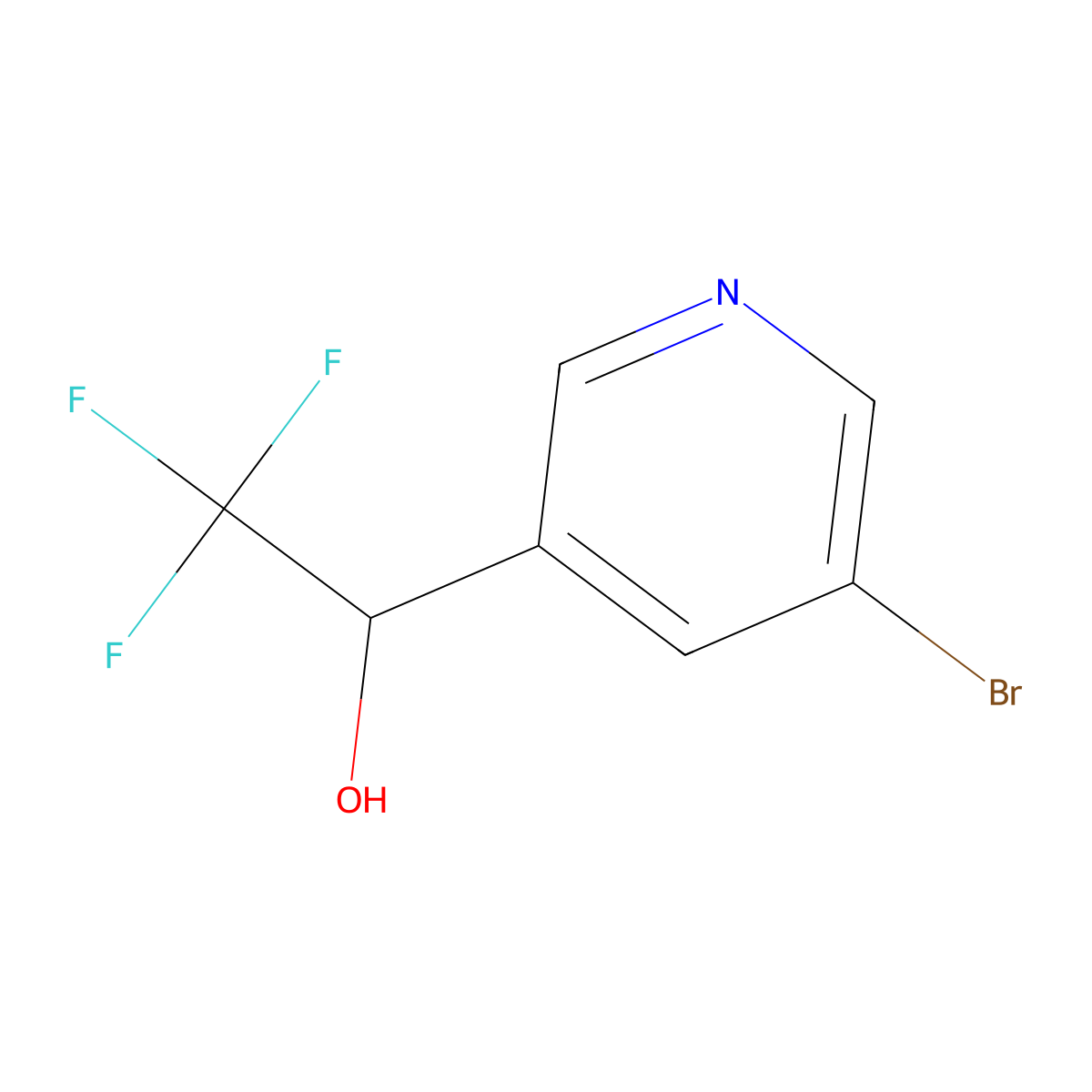 1-(5-Bromopyridin-3-yl)-2,2,2-trifluoroethan-1-ol molecular structure, CAS 1204234-60-5