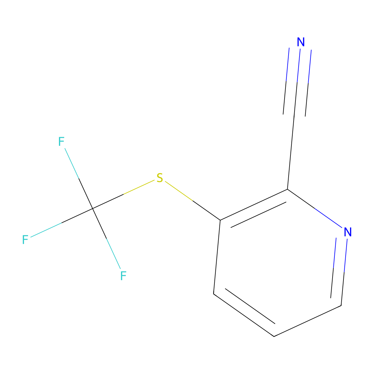 3-((Trifluoromethyl)thio)picolinonitrile molecular structure, CAS 1204234-64-9