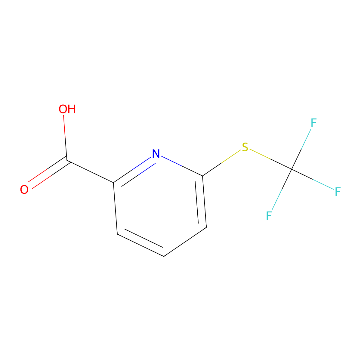 6-Trifluoromethylsulfanyl-pyridine-2-carboxylic acid molecular structure, CAS 1204234-93-4