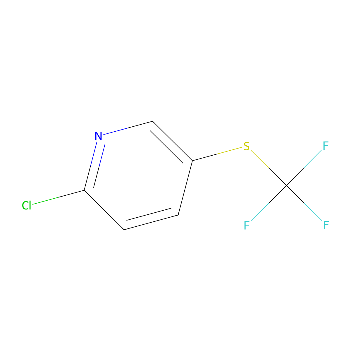2-Chloro-5-((trifluoromethyl)sulfanyl)pyridine molecular structure, CAS 1204234-95-6