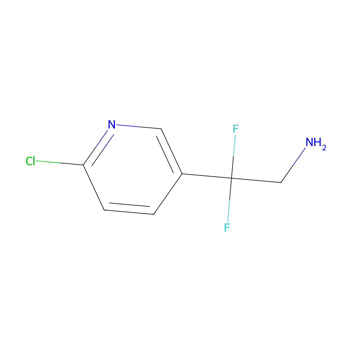2-(6-Chloropyridin-3-yl)-2,2-difluoroethan-1-amine molecular structure, CAS 1204235-05-1