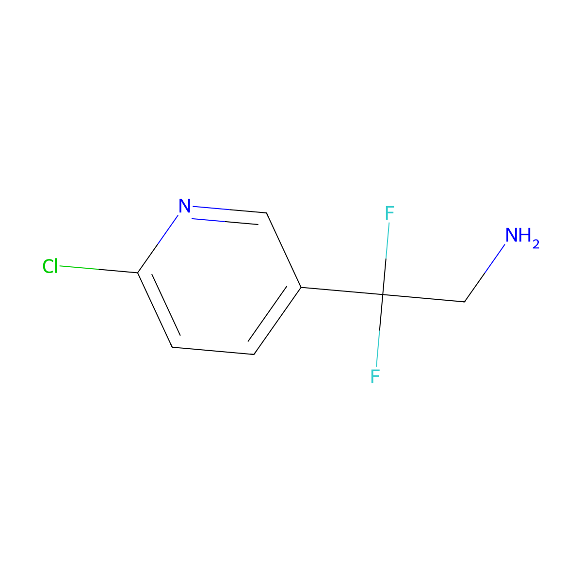 2-(6-Chloropyridin-3-yl)-2,2-difluoroethan-1-amine molecular structure, CAS 1204235-05-1