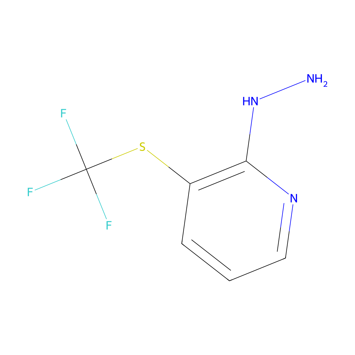 2-Hydrazinyl-3-((trifluoromethyl)thio)pyridine molecular structure, CAS 1204235-22-2