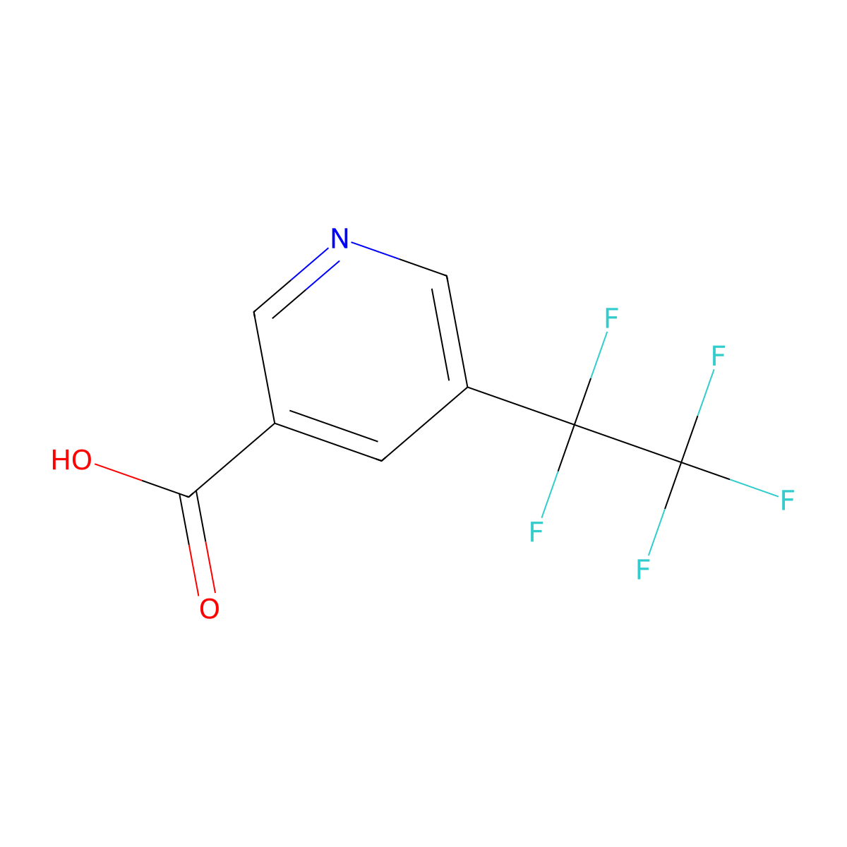 5-(1,1,2,2,2-Pentafluoroethyl)-3-pyridinecarboxylic acid molecular structure, CAS 1204235-23-3