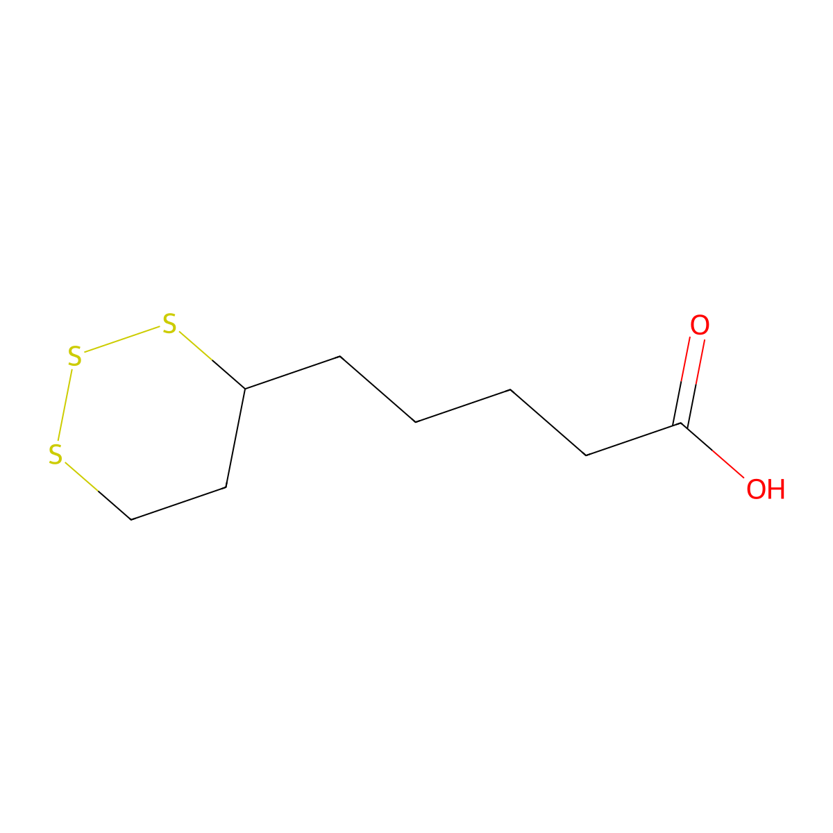 1,2,3-Trithiane-4-pentanoic Acid molecular structure, CAS 1204245-29-3