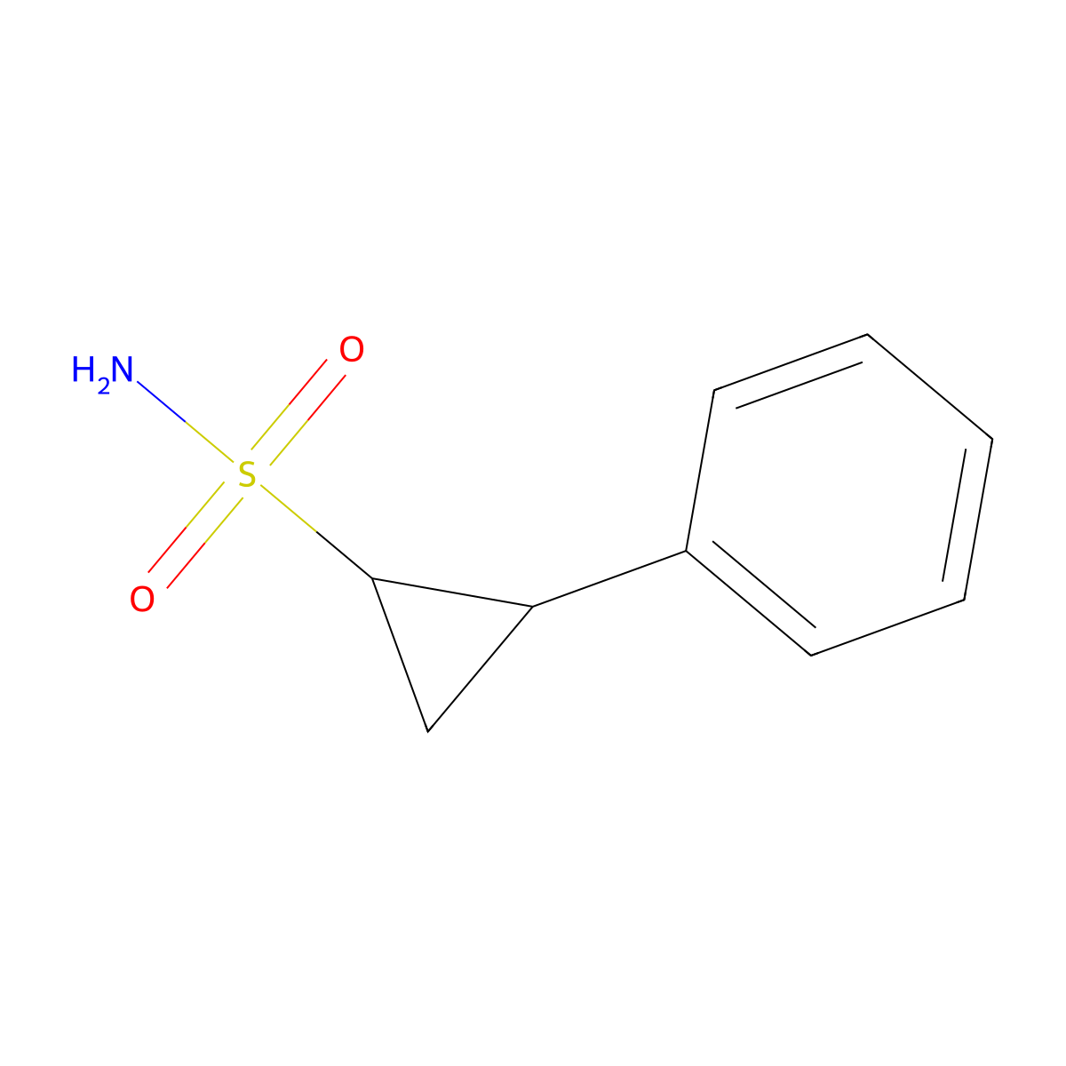 rac-(1R,2S)-2-phenylcyclopropane-1-sulfonamide molecular structure, CAS 1204294-41-6