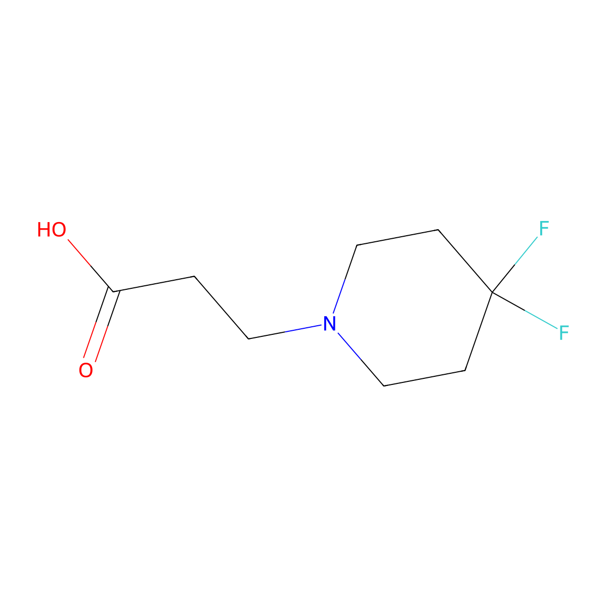 3-(4,4-Difluoro-piperidin-1-yl)-propionic acid molecular structure, CAS 1204295-05-5