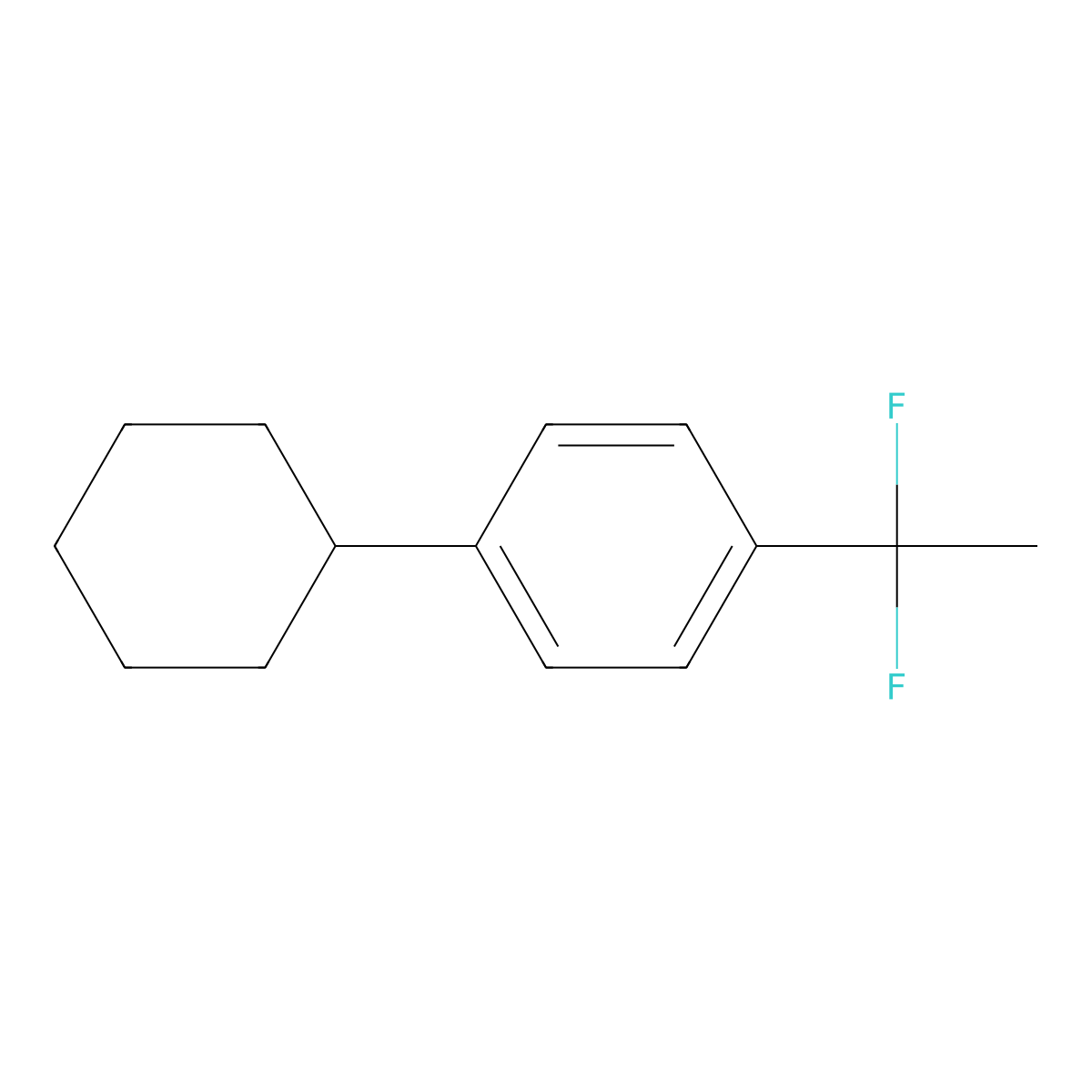 1-Cyclohexyl-4-(1,1-difluoroethyl)benzene molecular structure, CAS 1204295-60-2