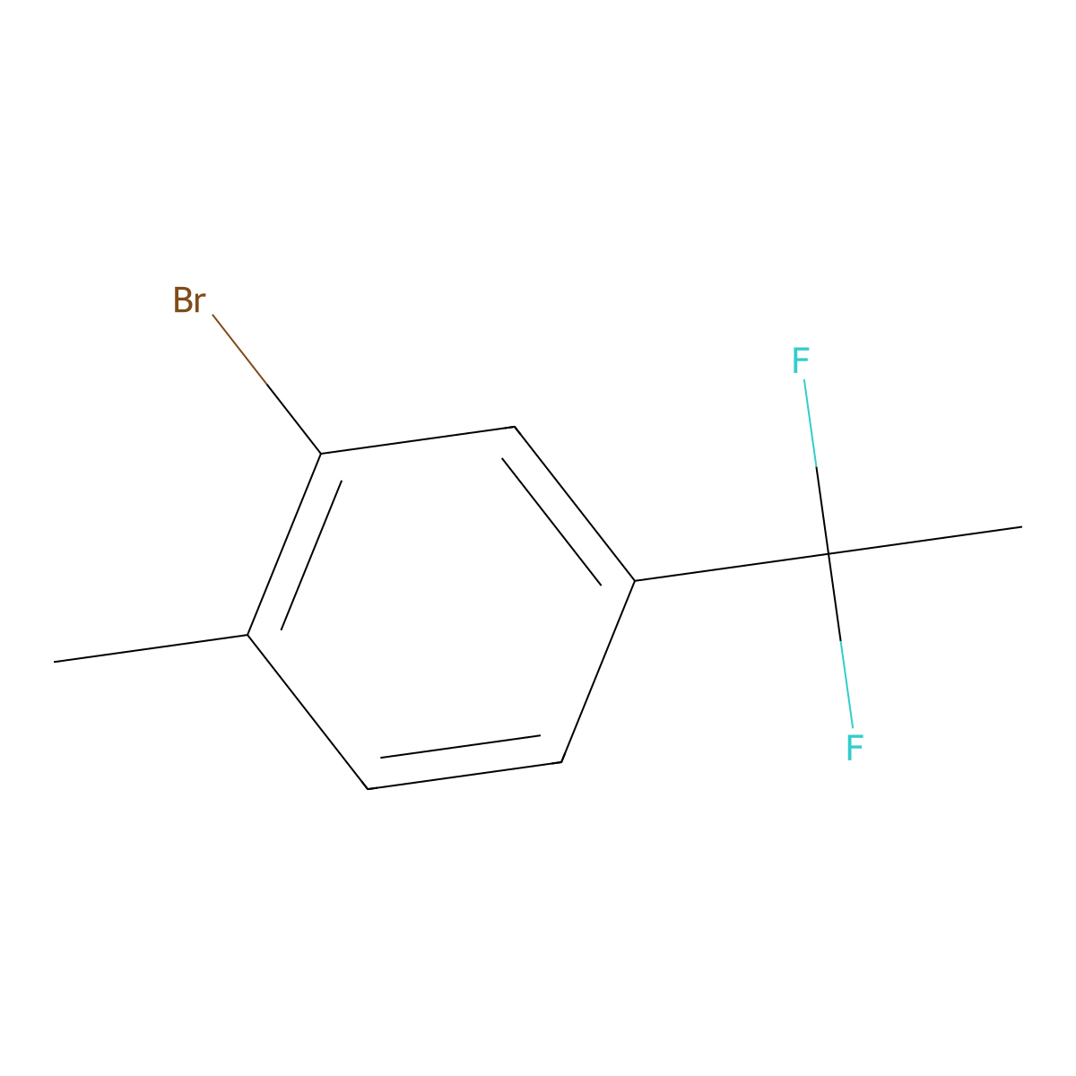 2-Bromo-4-(1,1-difluoroethyl)-1-methylbenzene molecular structure, CAS 1204295-61-3