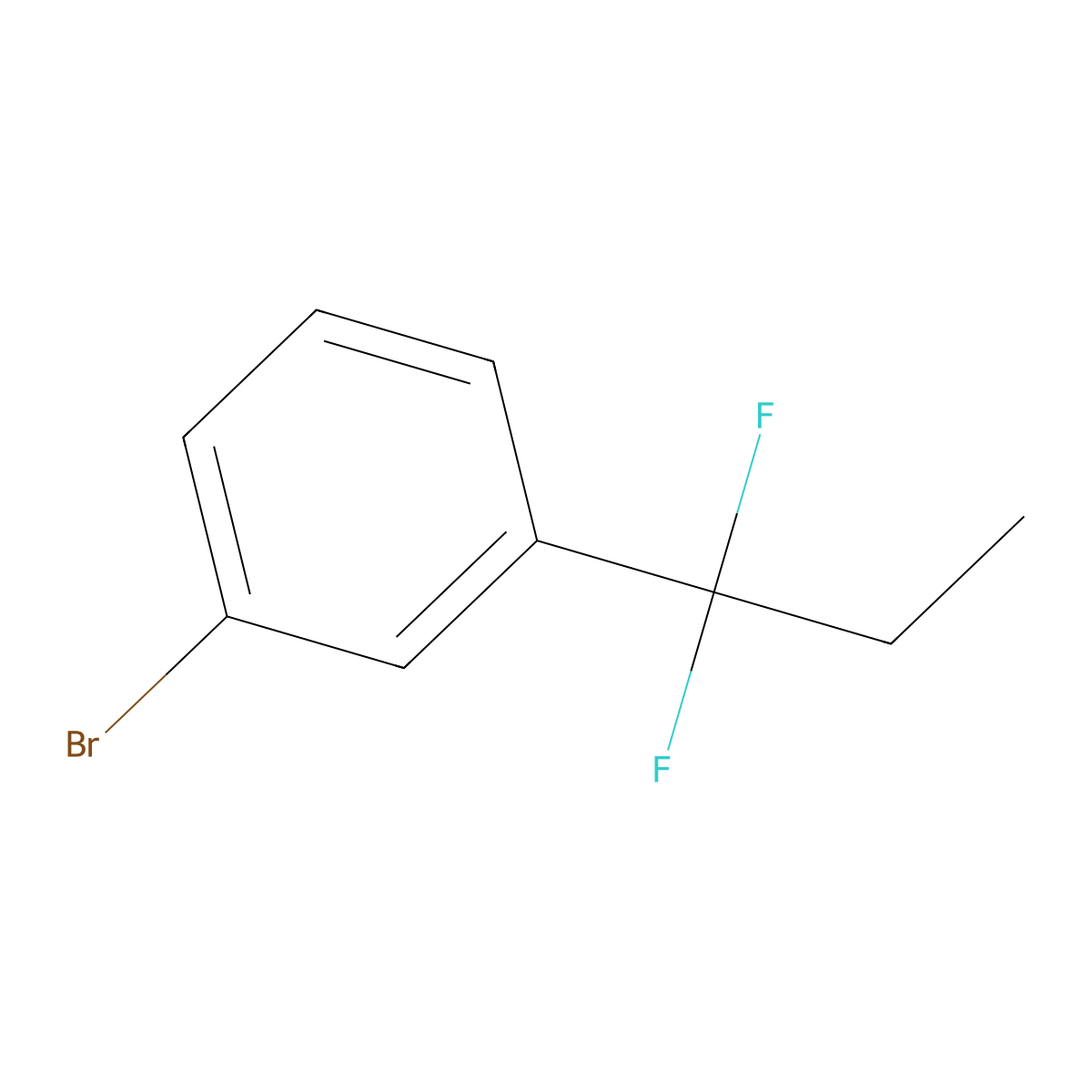 1-Bromo-3-(1,1-difluoropropyl)benzene molecular structure, CAS 1204295-68-0