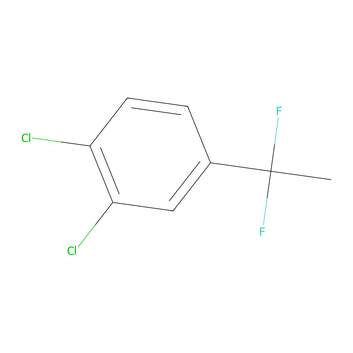 1,2-Dichloro-4-(1,1-difluoroethyl)benzene molecular structure, CAS 1204295-72-6