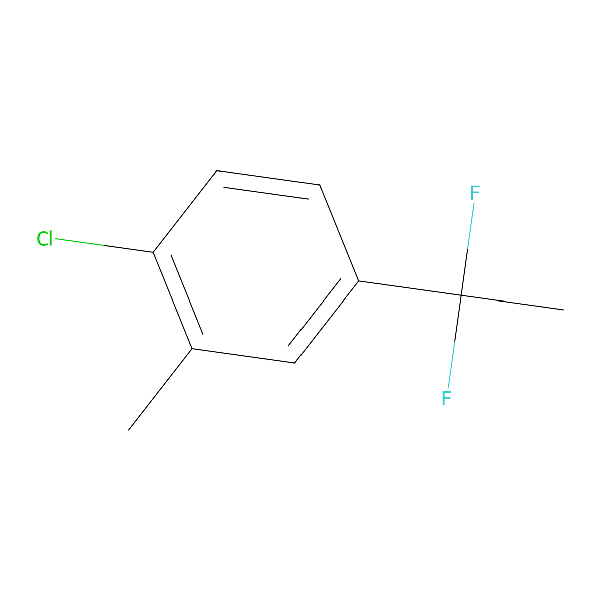 1-Chloro-4-(1,1-difluoroethyl)-2-methylbenzene molecular structure, CAS 1204295-77-1