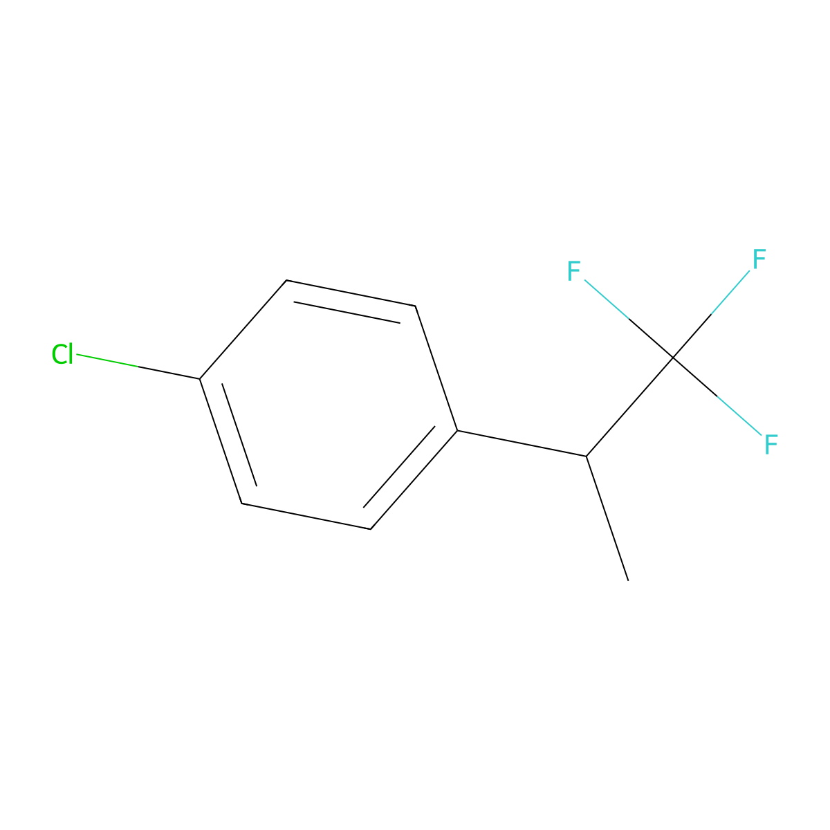 1-Chloro-4-(2,2,2-trifluoro-1-methyl-ethyl)benzene molecular structure, CAS 1204295-79-3