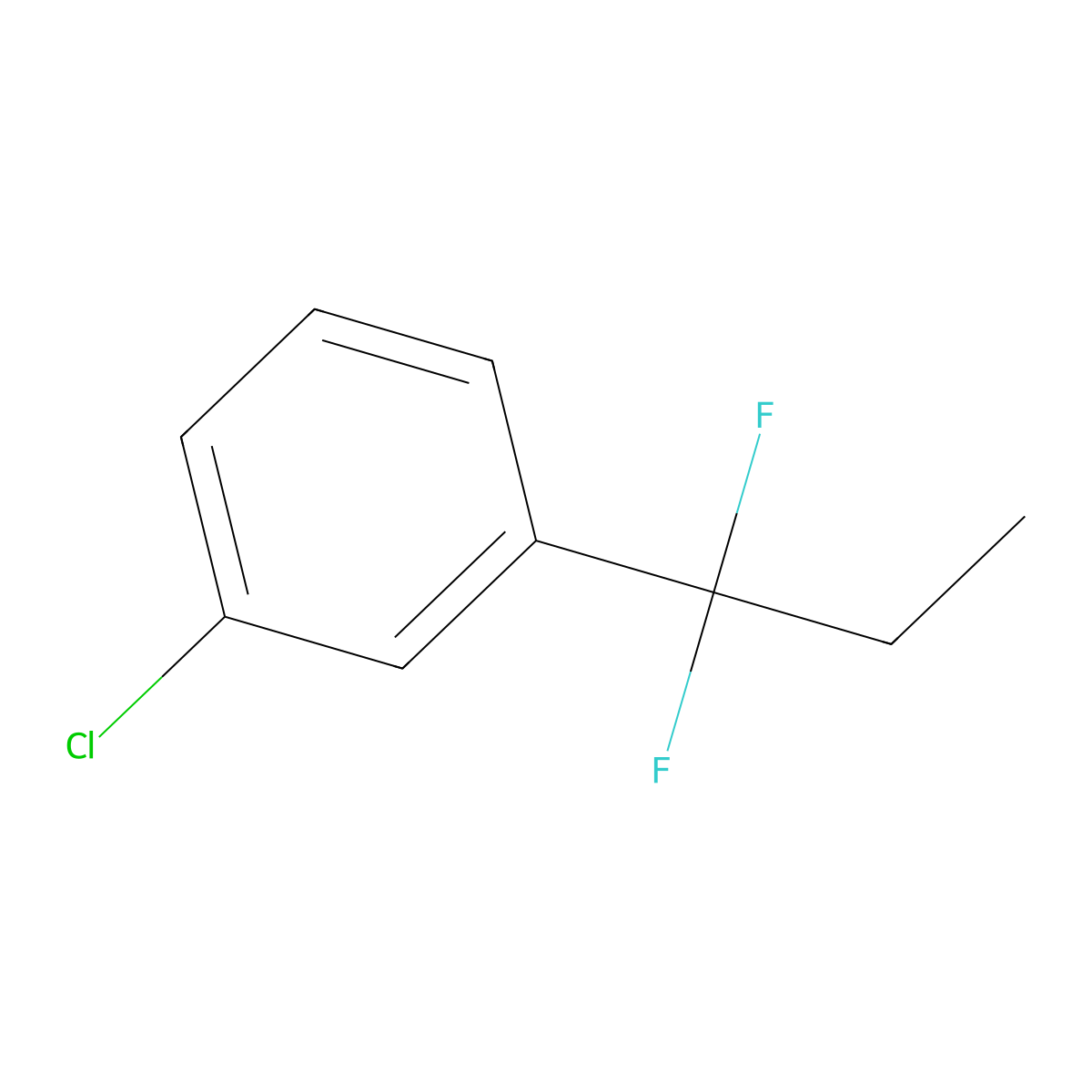 1-Chloro-3-(1,1-difluoropropyl)benzene molecular structure, CAS 1204295-82-8