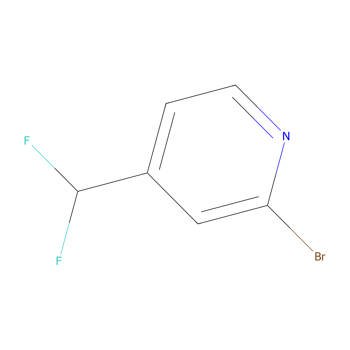2-Bromo-4-(difluoromethyl)pyridine molecular structure, CAS 1204295-87-3
