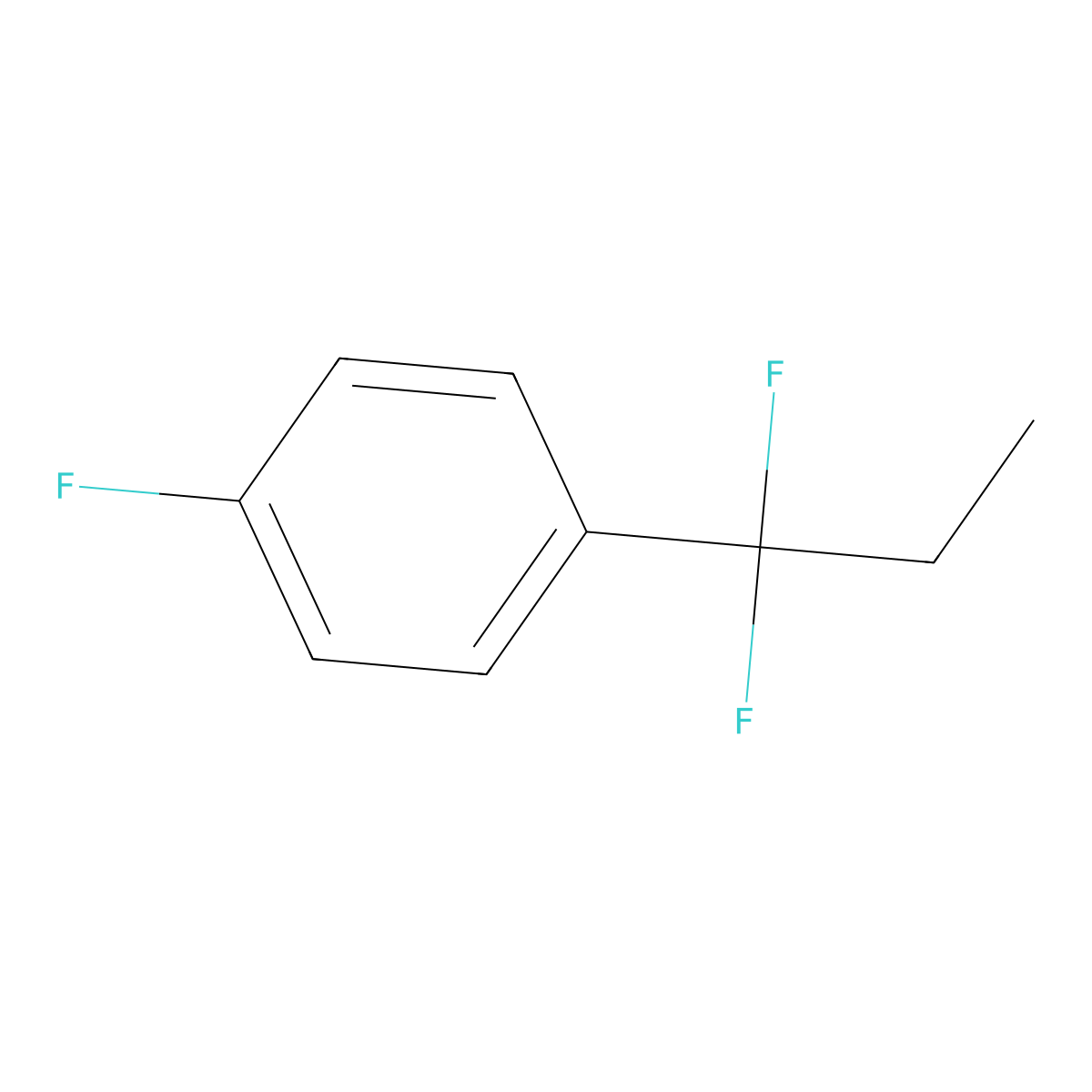 1-(1,1-Difluoropropyl)-4-fluorobenzene molecular structure, CAS 1204295-95-3