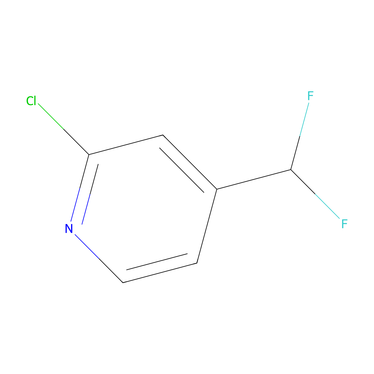 2-Chloro-4-(difluoromethyl)pyridine molecular structure, CAS 1204296-03-6