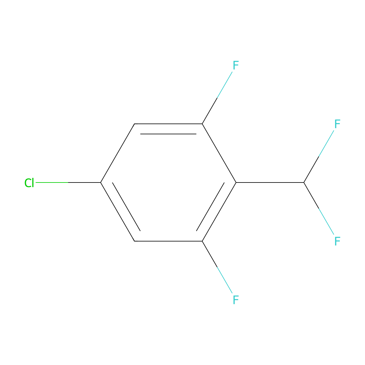5-Chloro-2-(difluoromethyl)-1,3-difluorobenzene molecular structure, CAS 1204296-04-7